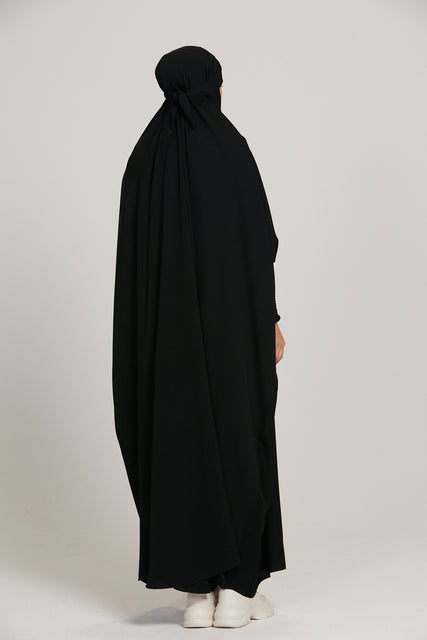 Premium One Piece Full Length Jilbab/ Prayer Abaya - Black
