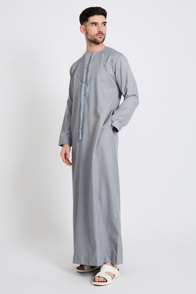 Premium Emirati Thobe with Pleat Detailing - Oakwood main image 0