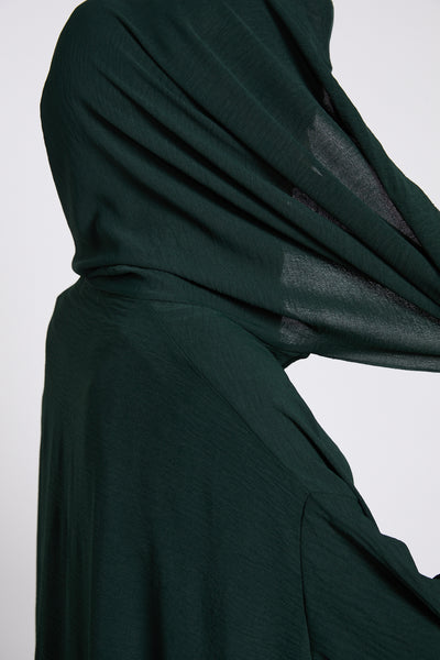 slim fit dress slacks Plain Green Chiffon Hijab - Dark Green