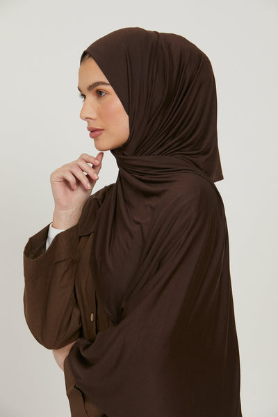 Forest Brown Cloud Jersey Hijab