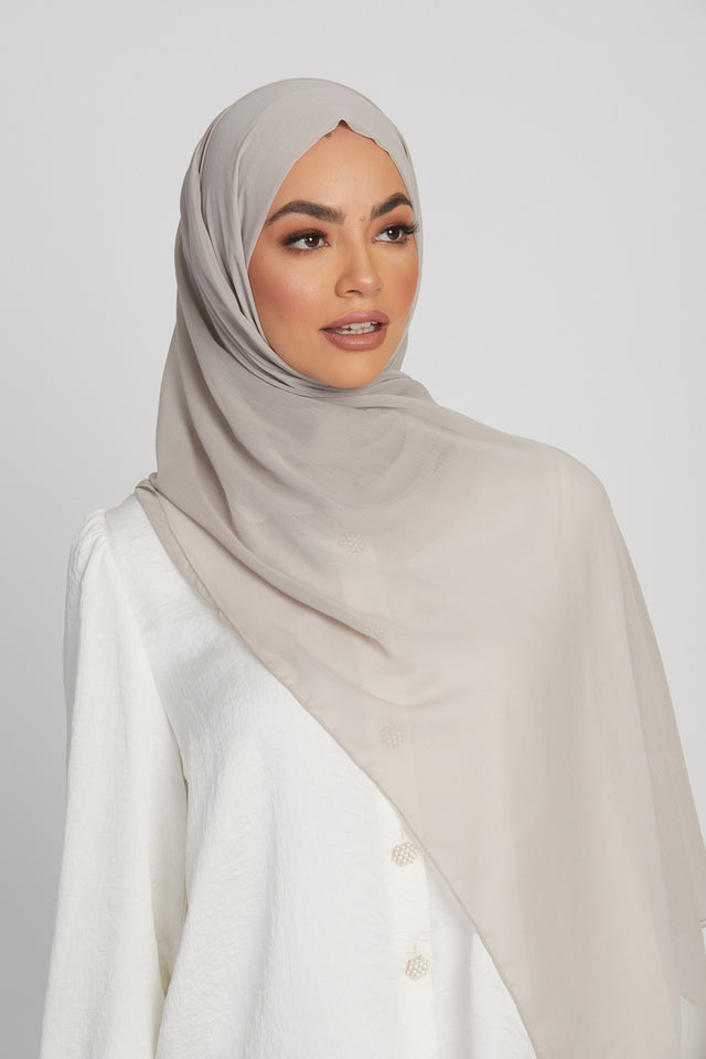 Luxury Crinkle Chiffon Hijab - Stone