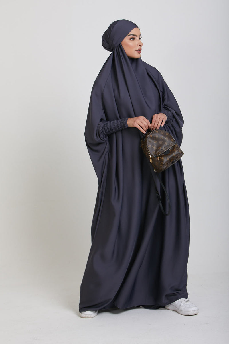 One Piece Full Length Jilbab/ Prayer Abaya - Pebble