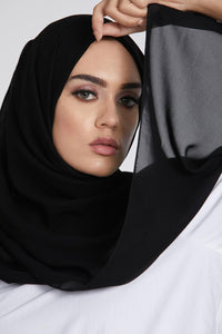 Luxury Georgette Hijab - Black