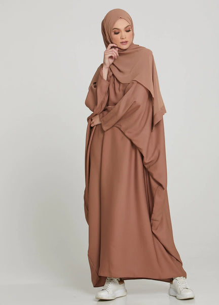 earthy brown abaya and hijab