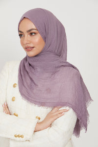 Frayed Crinkle Hijab - Lilac
