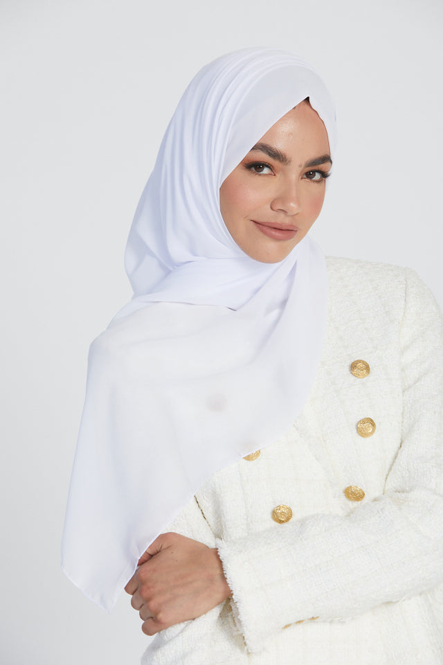 MAXI Luxury Georgette Hijab - White