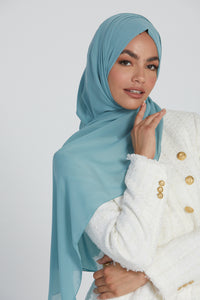Soft Luxury Georgette Hijab - Aqua Mint
