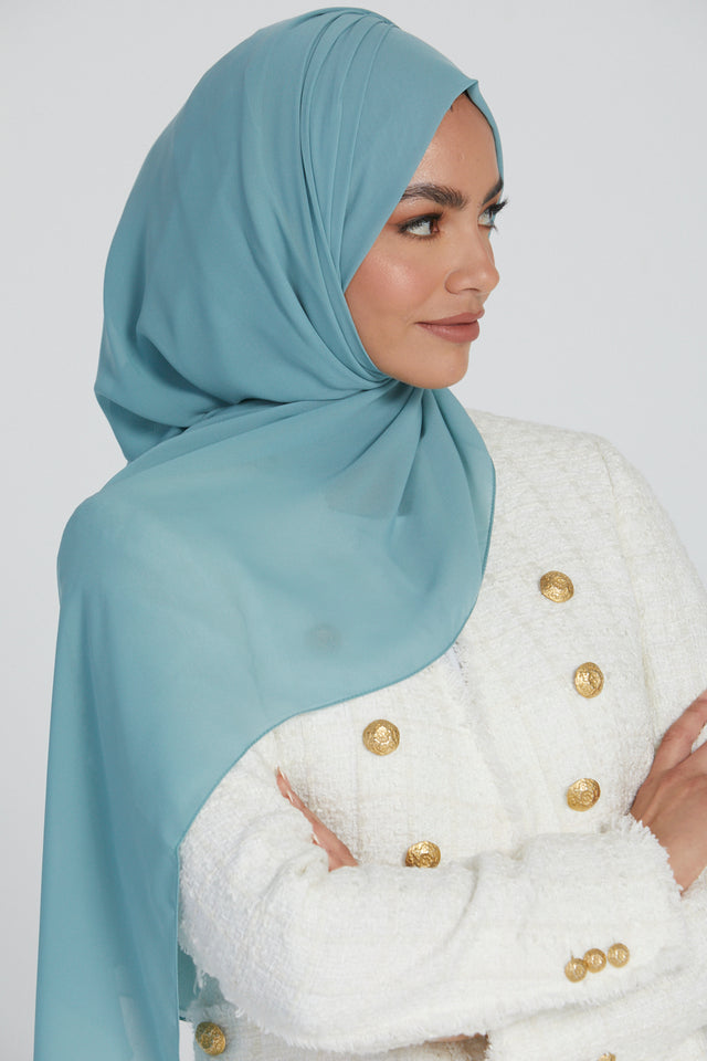 Soft Luxury Georgette Hijab - Aqua Mint