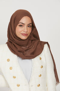 Frayed Crinkle Hijab - Hazel