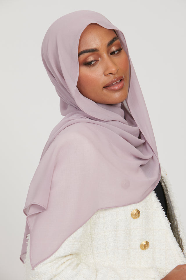 Premium Georgette Chiffon Hijab -  Lilac Mink