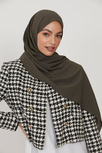 Premium Textured Crepe Hijab- Khaki