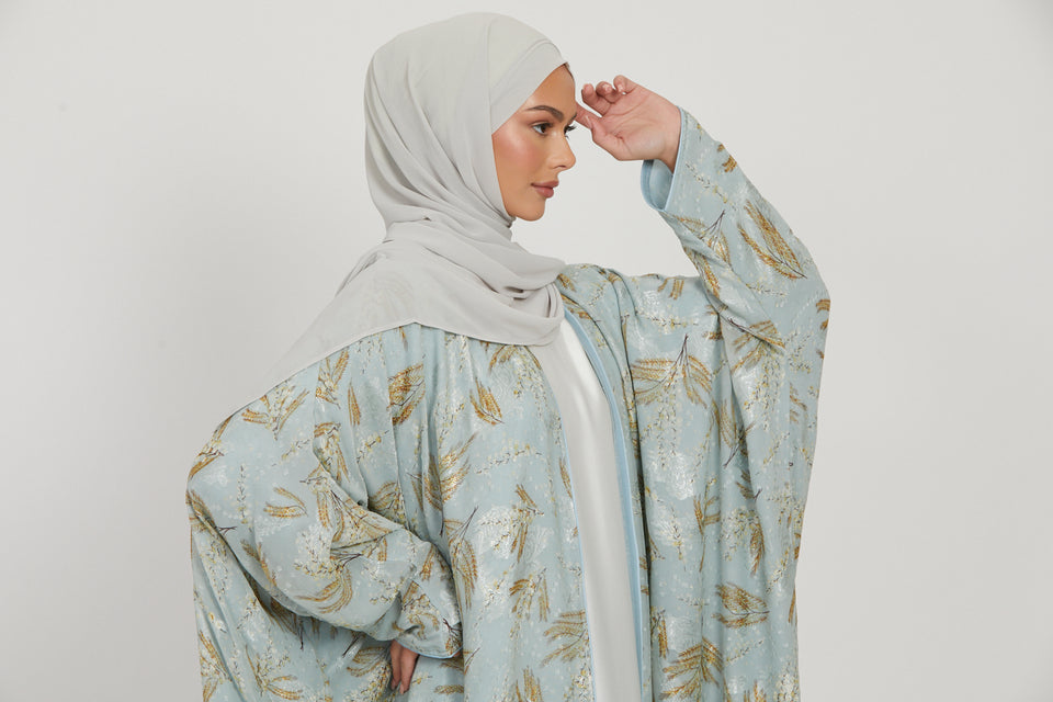 Tiffany Blue Floral Bisht - Limited Edition