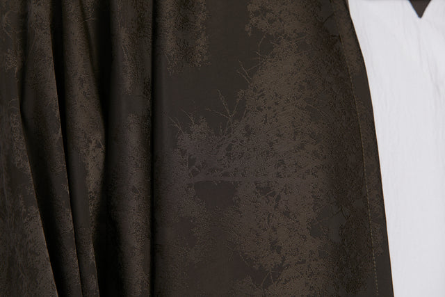 Luxury Dusty Olive Brushwood Printed Open Abaya - LIMITED EDITION