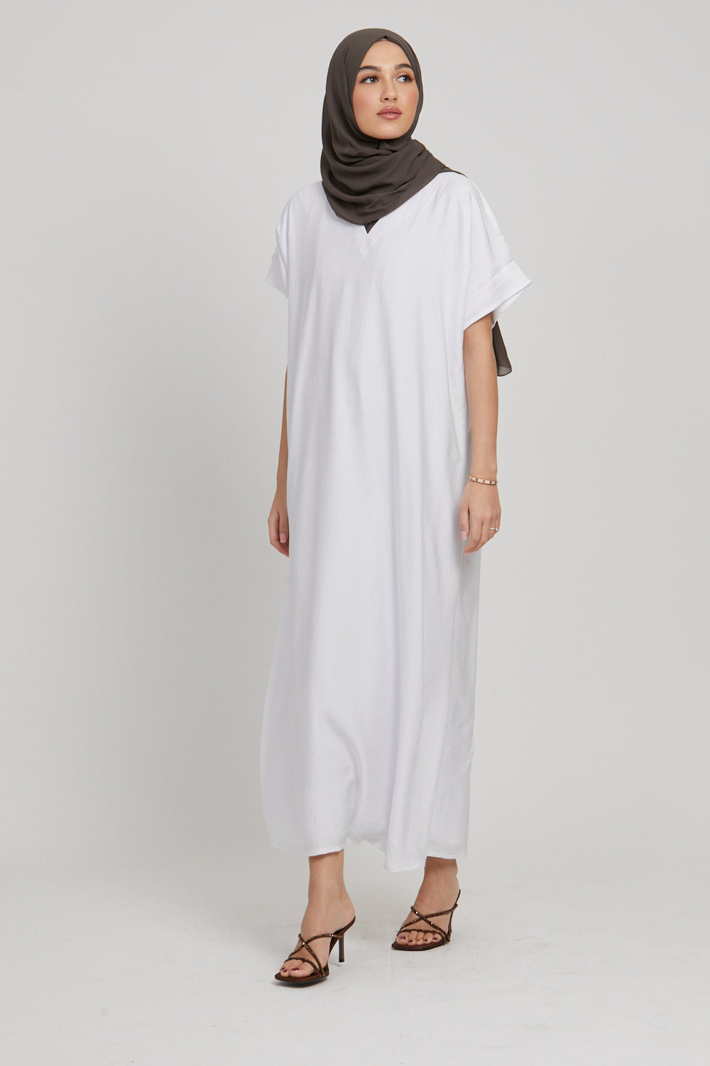 Premium Soft Sheen Crush Inner Slip Dress - White - WITH LINING - Polyester - Adult - 56 - Abayabuth Premium Soft Sheen Crush Inner Slip Dress - White - WITH LINING - Polyester - Adult - 56 - Abayabuth