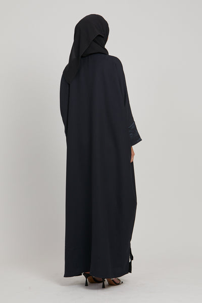 Luxury Urban Chic Open Abaya With Pleated Detailing – AbayaButh