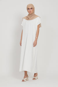 Premium Nidha Inner Slip Dress - White - WITH LINING