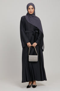 Premium Timeless Umbrella Cut Closed Abaya with Folded Cuffs - After Midnight