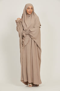 Abaya with Khimar Set - Natural