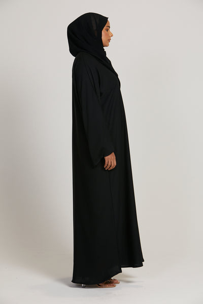 Plus Size Plain Closed Abaya - Black – AbayaButh