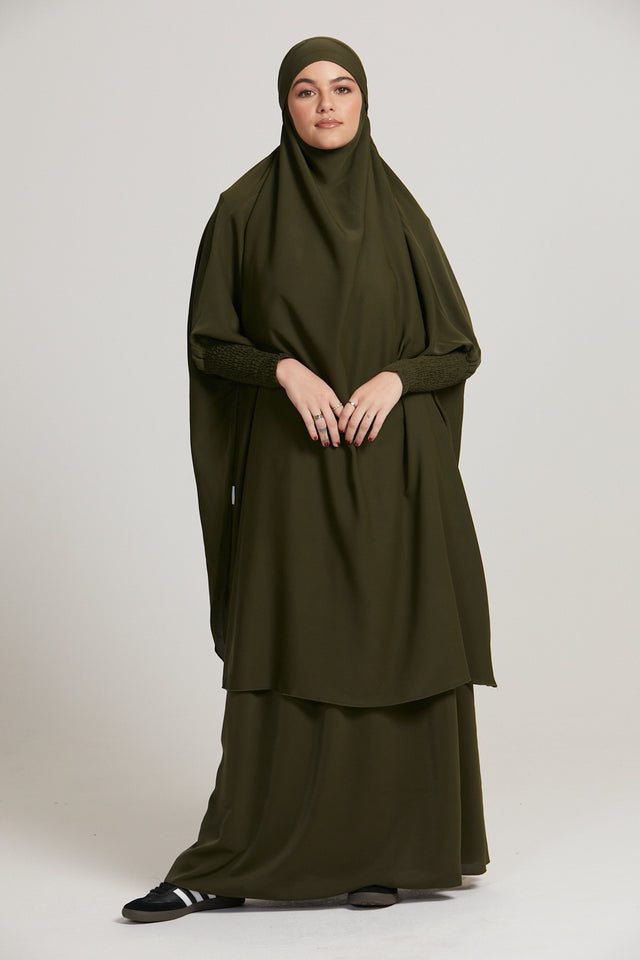 Two Piece Jilbab/ Prayer Set - Khaki