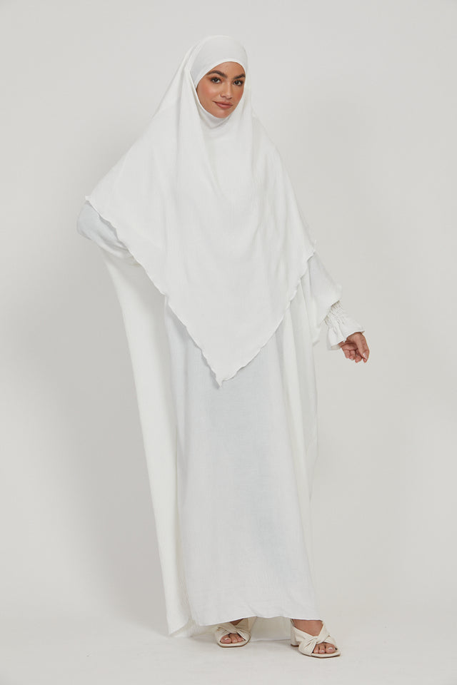 Abaya with Khimar Set - White