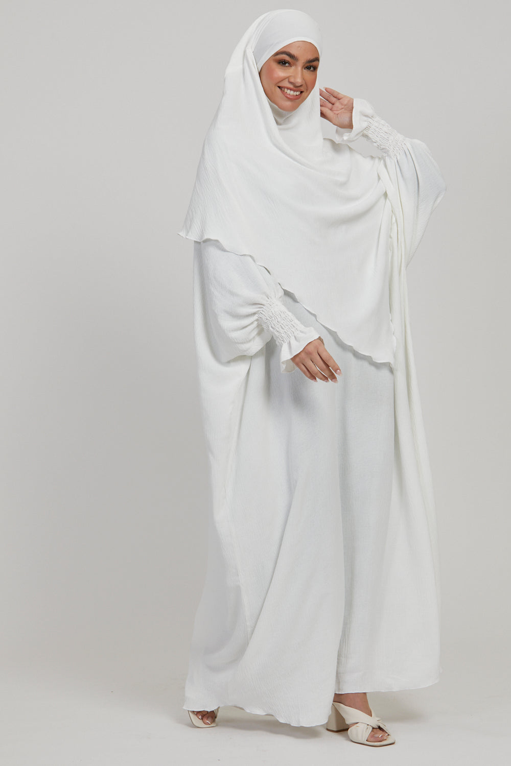 Abaya with Khimar Set - White