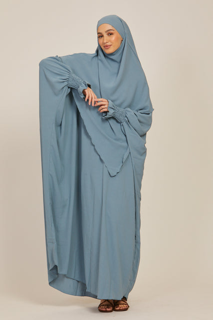 Abaya with Khimar Set - Sky Blue