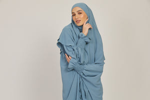 Abaya with Khimar Set - Sky Blue