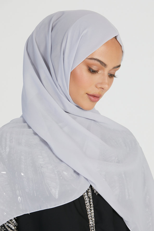 MAXI Luxury Georgette Hijab - Light Grey