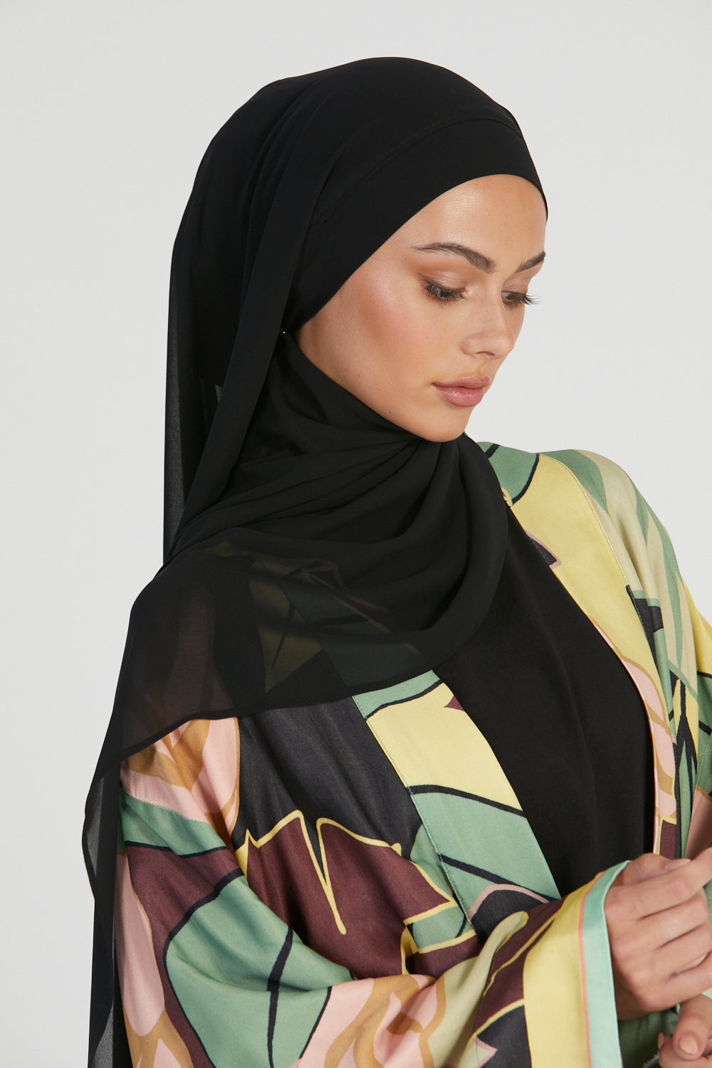 Premium Instant Chiffon Hijab - Black