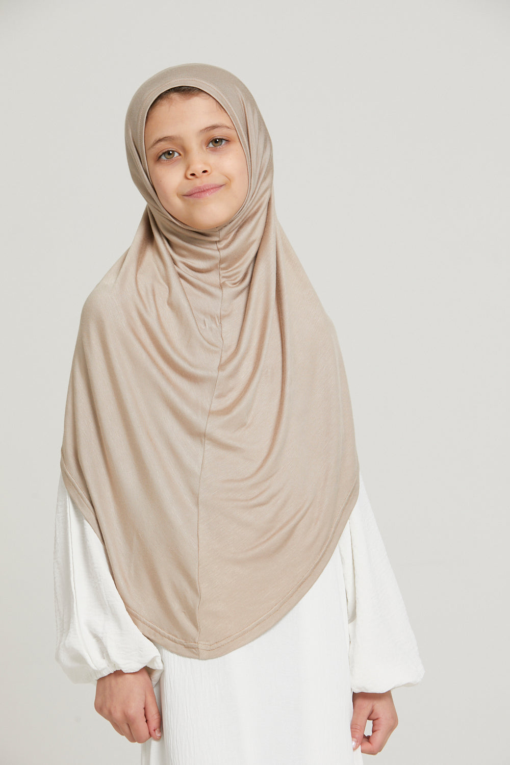 junior girl nude Girls' Nude Hijab - Kids' Premium Jersey Khimar Hijab – AbayaButh