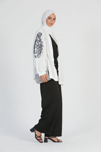 Embroidered Kimono Jacket with Grey Embellishments