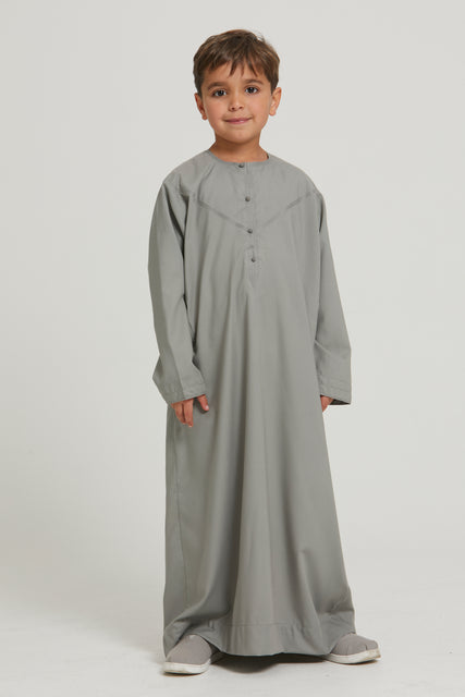 Junior Boys Premium Emirati Thobe - Khaki Grey
