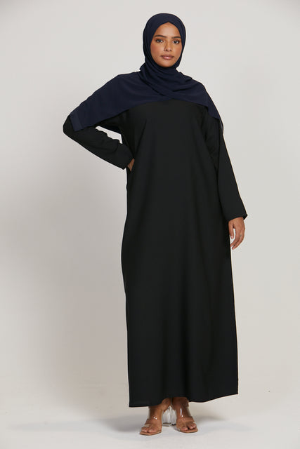 Plus Size Black Inner Slip Dress - LONG SLEEVE