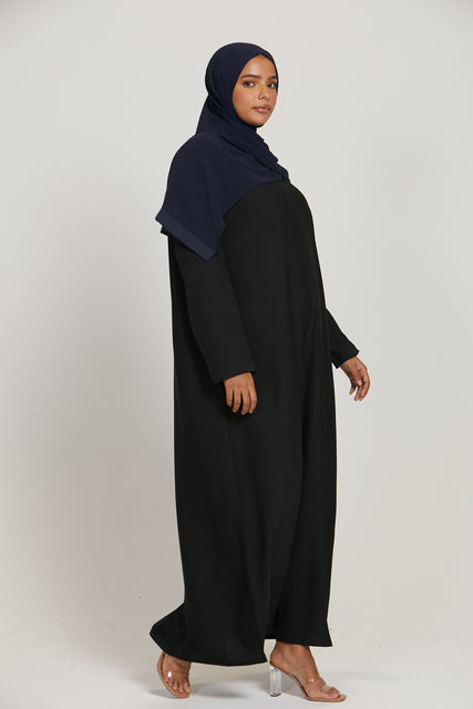 Plus Size Black Inner Slip Dress - LONG SLEEVE