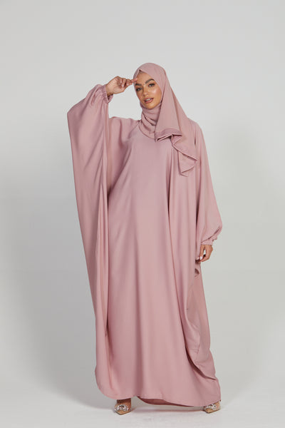 Plain Farasha With Elasticated Cuff Sleeves - Taupe main image 0