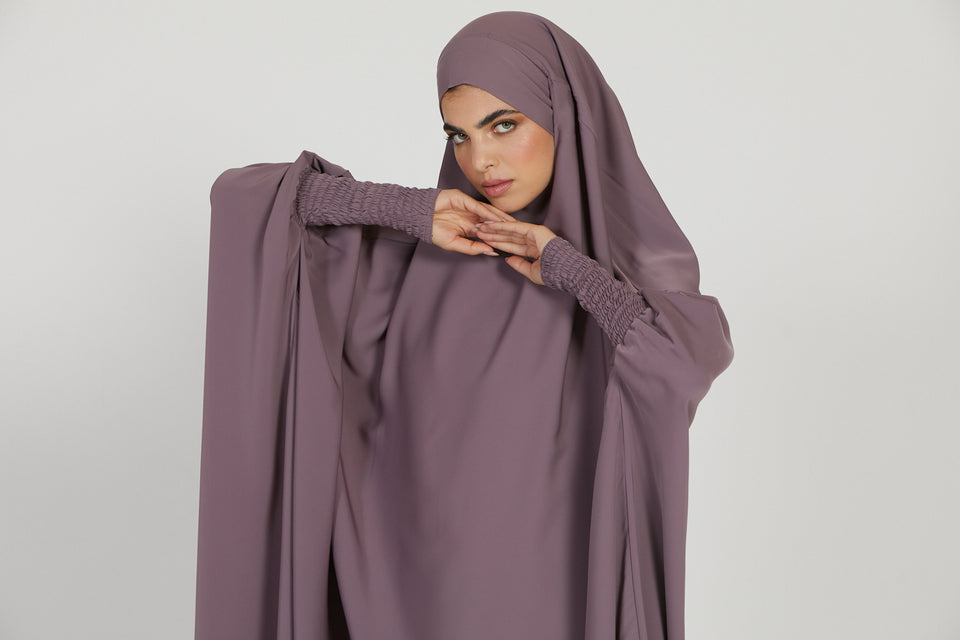 Premium One Piece Full Length Jilbab/ Prayer Abaya - Mauve