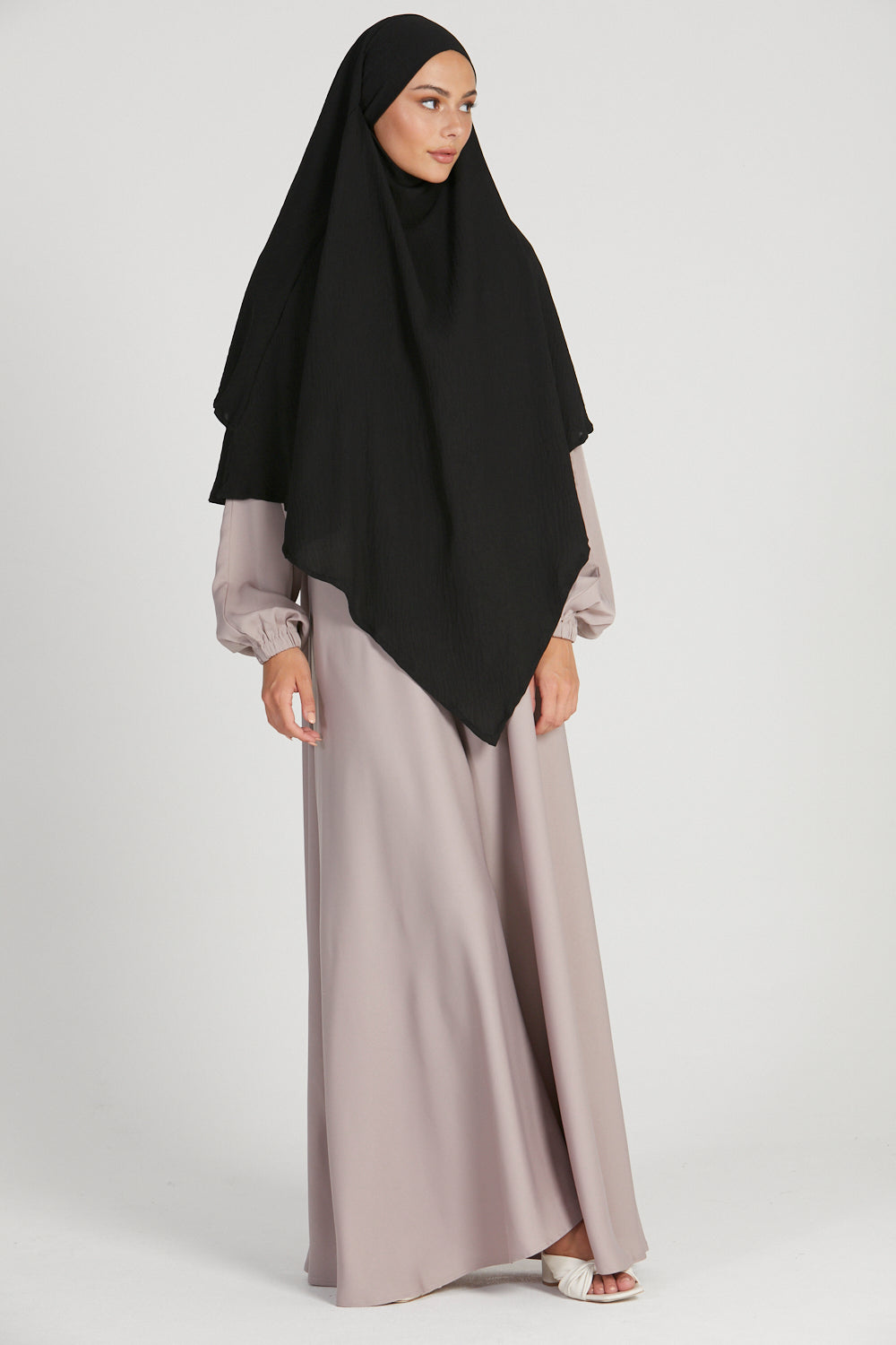 Khmimar Two Layer Khimar - Black β AbayaButh