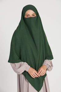 Two Layer Khimar - Forest Green