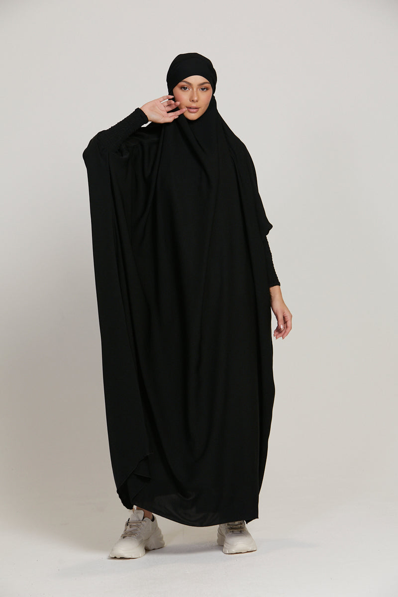 Premium One Piece Full Length Jilbab Prayer Abaya Black
