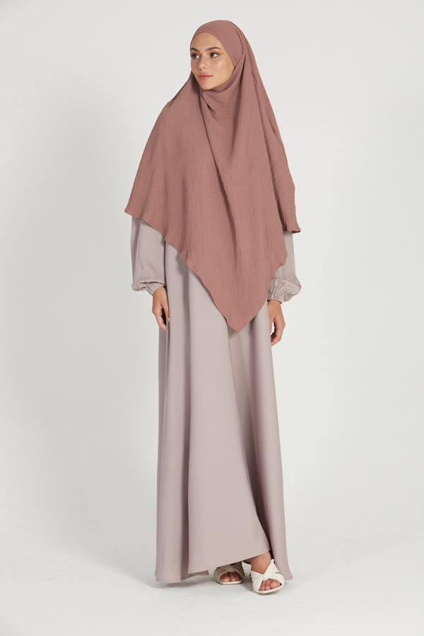 Two Layer Khimar - Dusty Taupe