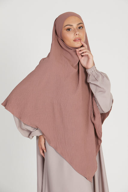 Two Layer Khimar - Dusty Taupe