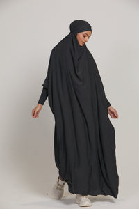 One Piece Full Length Jilbab/ Prayer Abaya - Charcoal