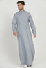 Jacquard Umbrella Cut Open Abaya with Flared Sleeves - Navy