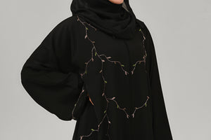 Luxury Vine Embellished Open Abaya