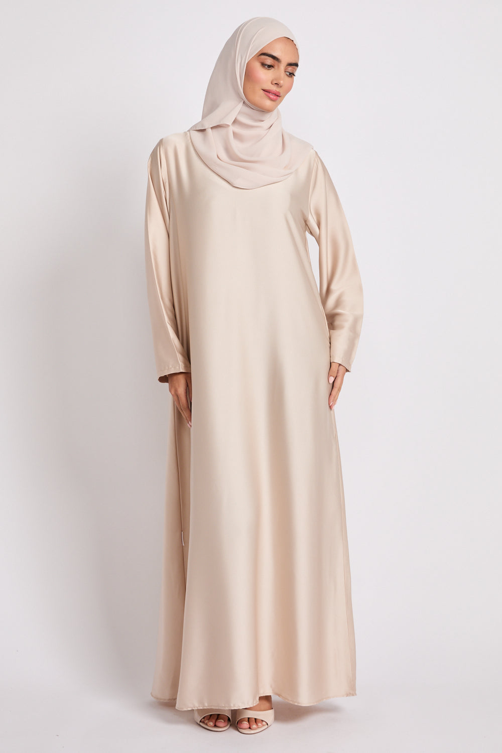 long sleeve slip dress abaya abaya SLIP/UNDERSLIP / abaya innerslip white| LONG sleeve LONG slip dress | abaya dress for women | abaya dubai