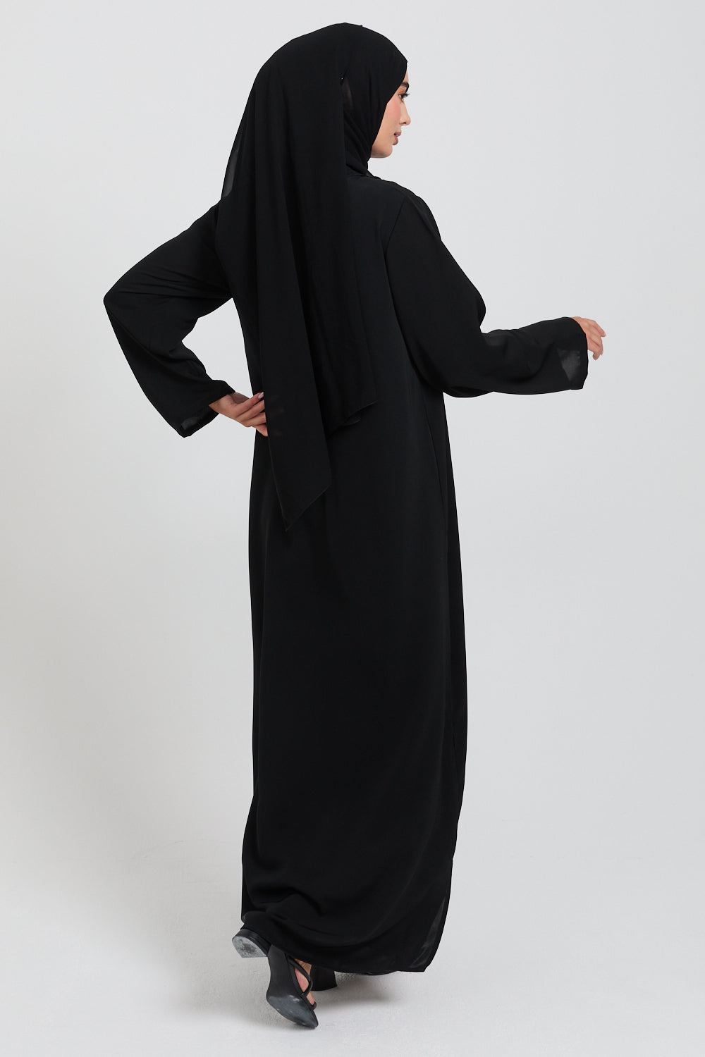 Premium Black Nidha Inner Slip Dress - Long Sleeve - Polyester - Adult - 52