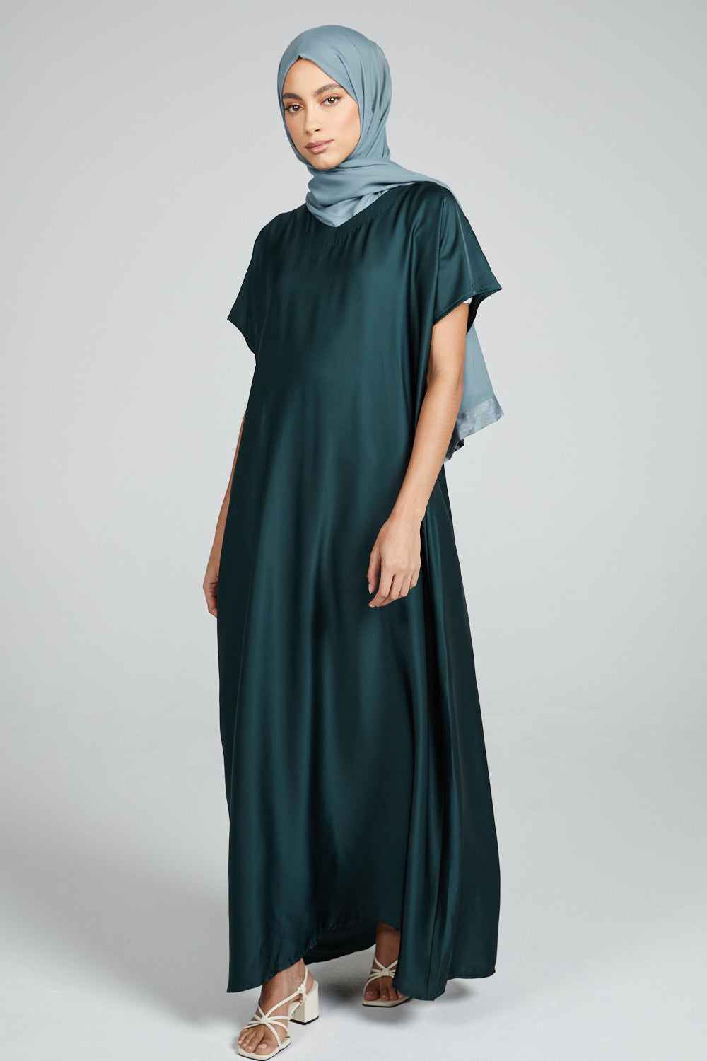 Premium Satin Inner Slip Dress - Rain Forest - Adult - 54