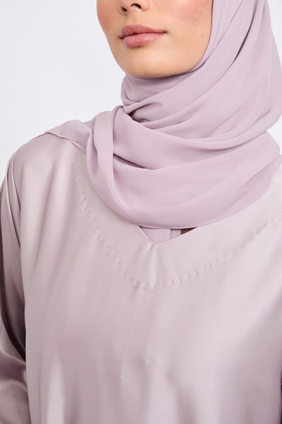 Long Sleeve Light Pink Abaya Slip Dress - Satin Inner Slip Dress ...