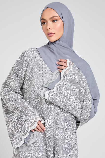 Premium Ice Queen Embellished Open Abaya